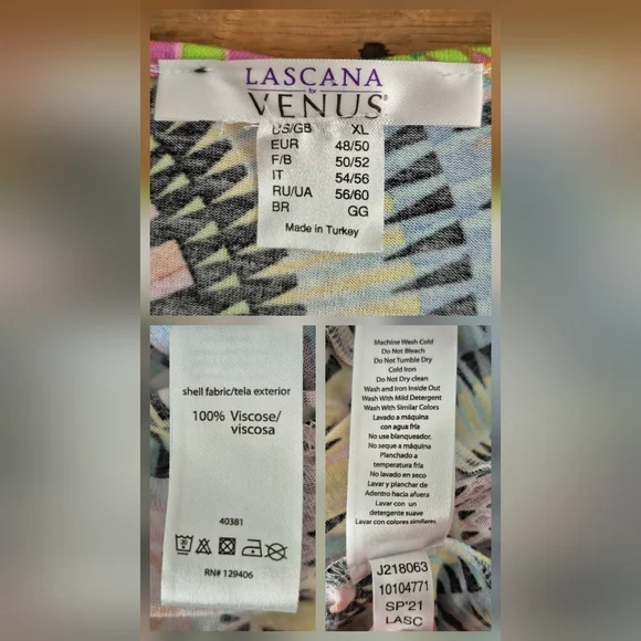 Lascana Venus Convertible Mini Dress XL Cover Up Drawstring Ruching Boho Tribal - Picture 13 of 15